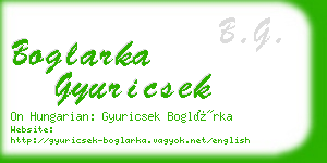 boglarka gyuricsek business card